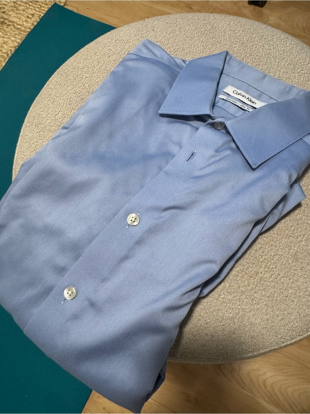 Calvin Klein Men’s Light Blue Dress Shirt - Classic Point Collar